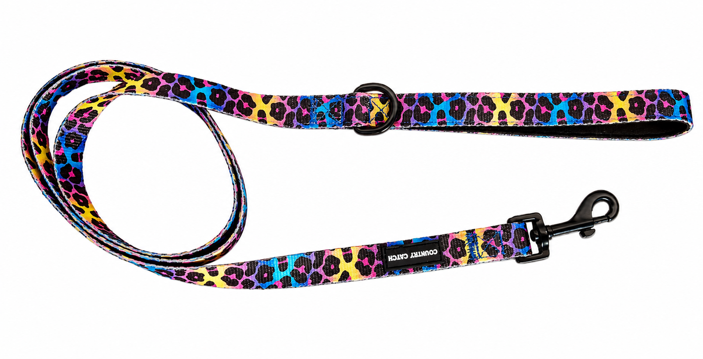 Leash - extra small Rainbow leopard