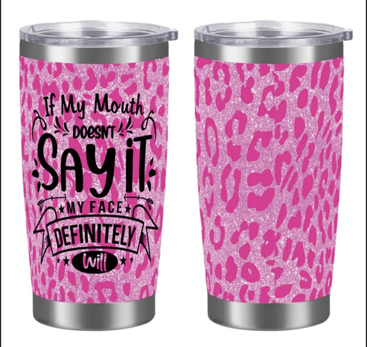 Travel mug                            pink leopard