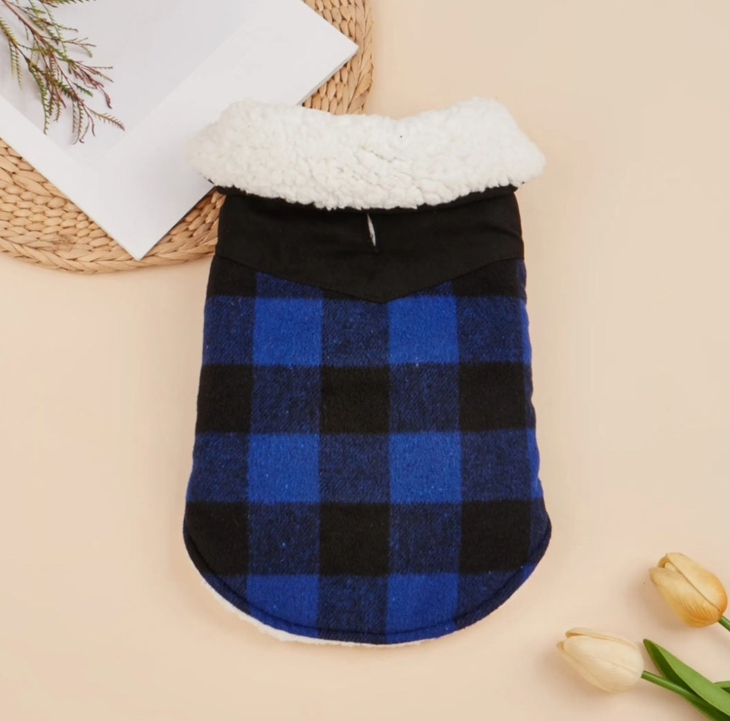 SHERPA COATS                           RED OR BLUE TARTAN