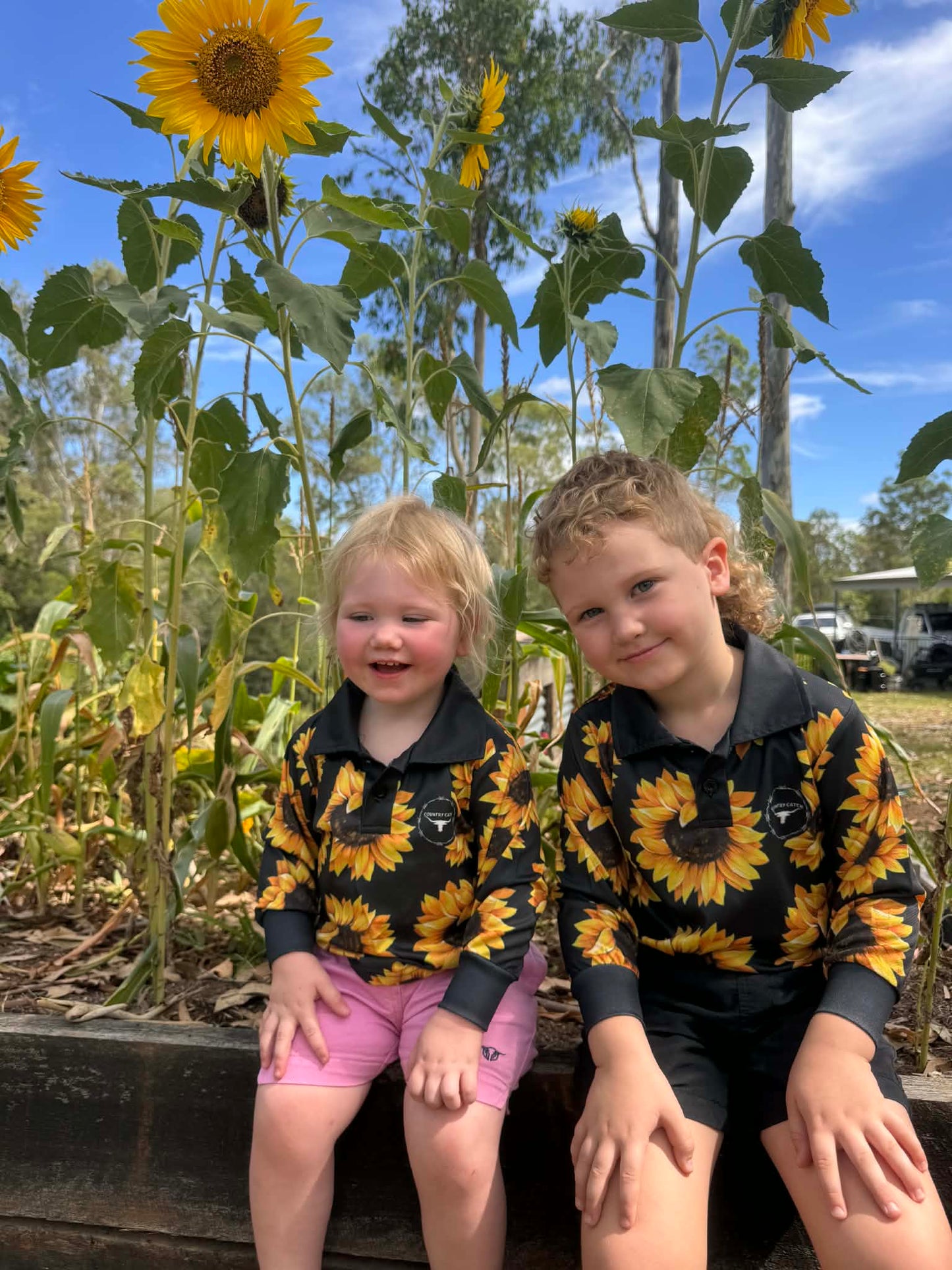 KIDS FISHING SHIRT sunflowers