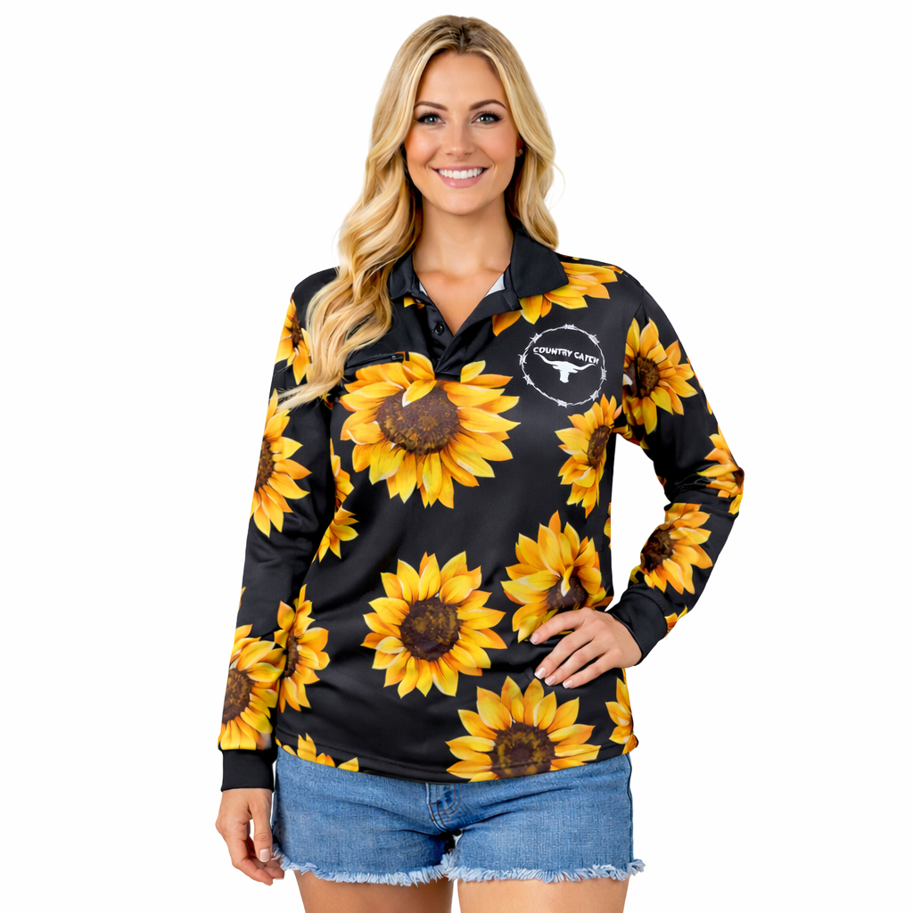 UNISEX FISHING SHIRT  SUNFLOWERS