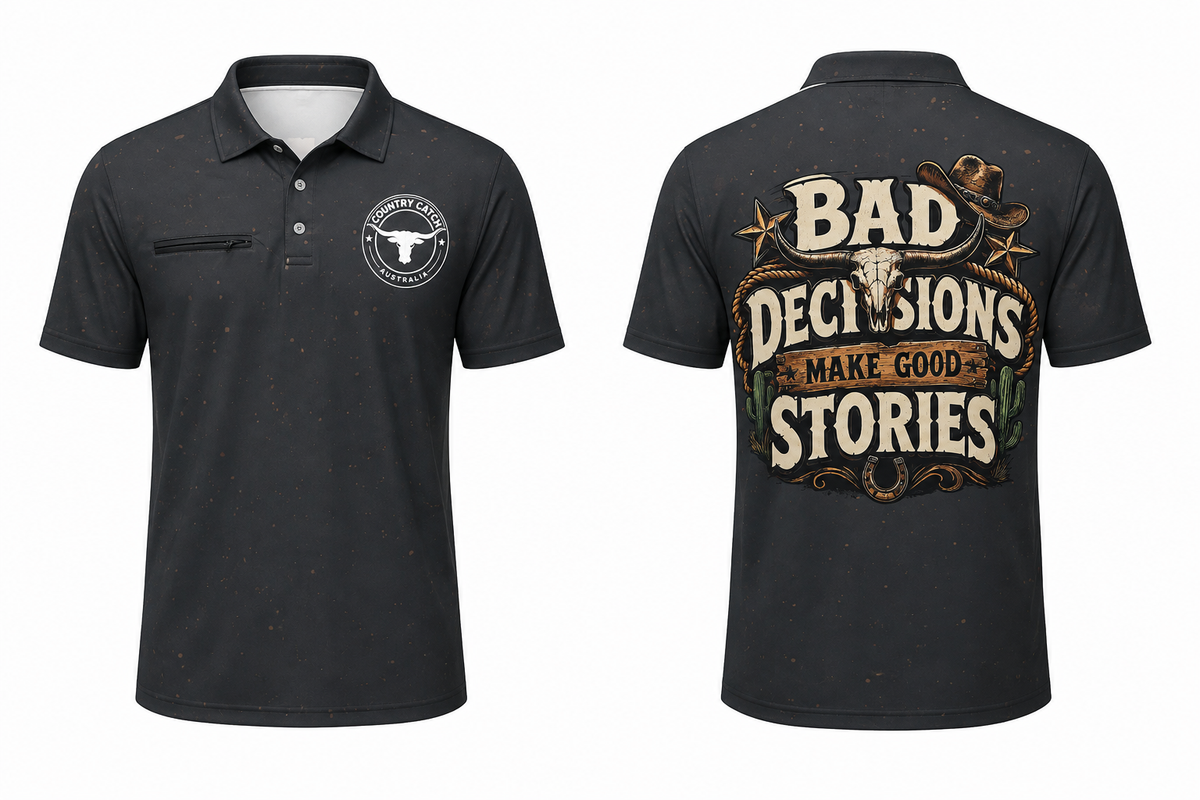 UPF50 POLO SHIRT             BAD DECISIONS
