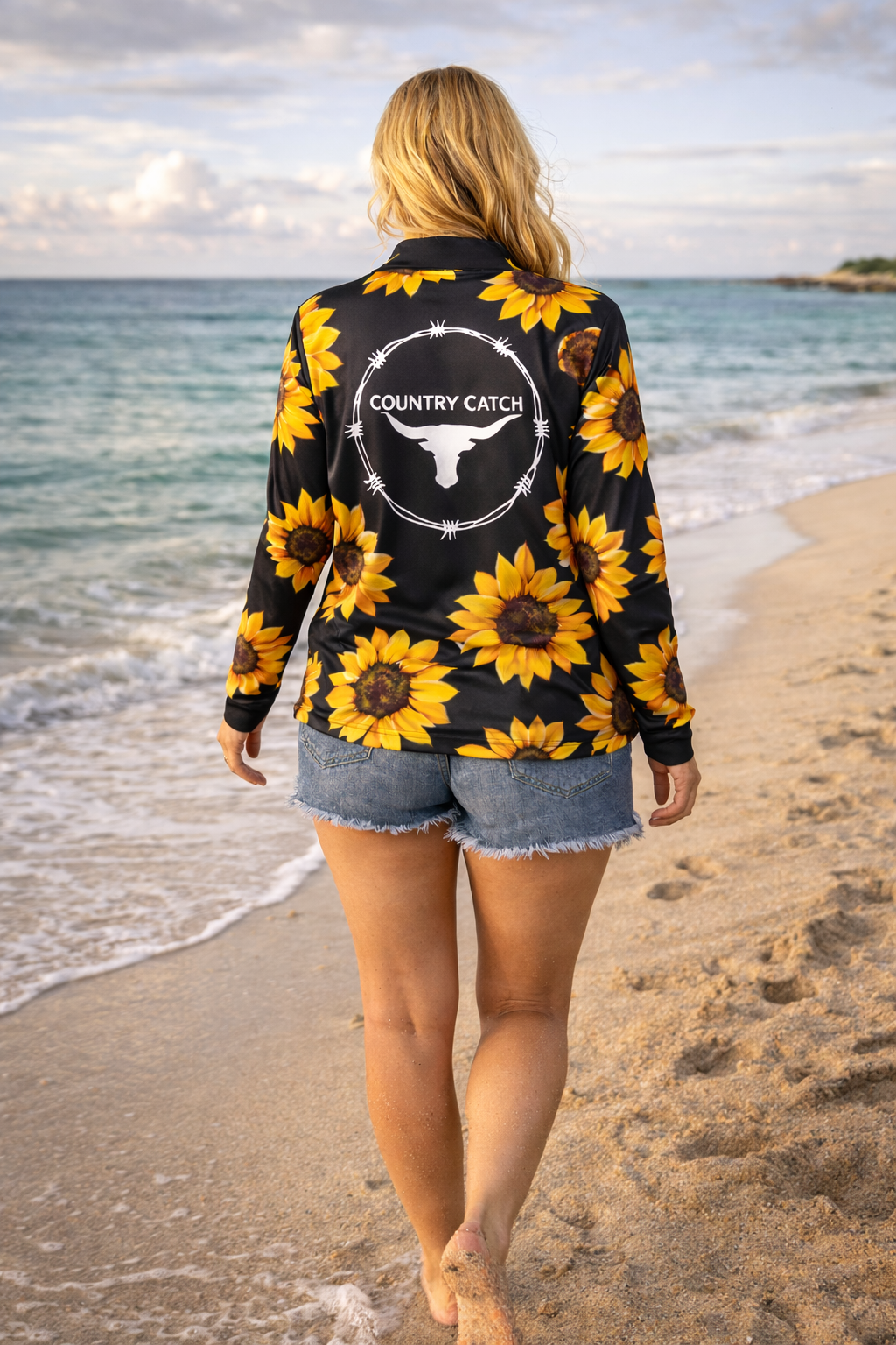 UNISEX FISHING SHIRT  SUNFLOWERS