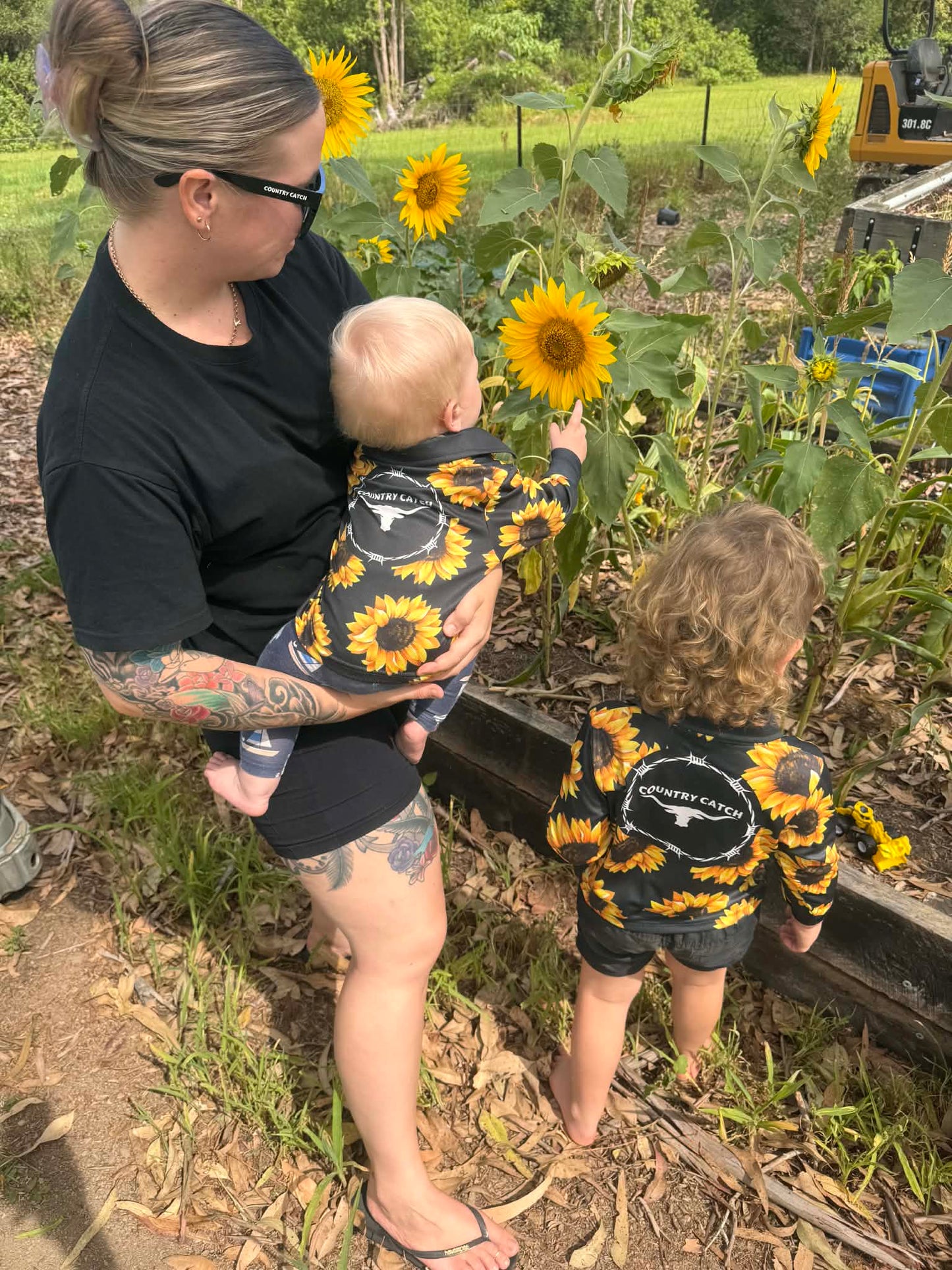 KIDS FISHING SHIRT sunflowers