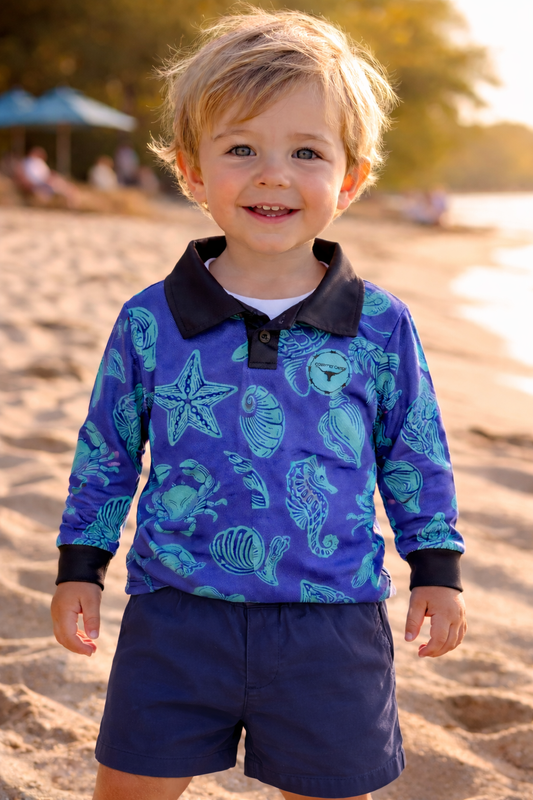KIDS FISHING SHIRT           SEASHELLS