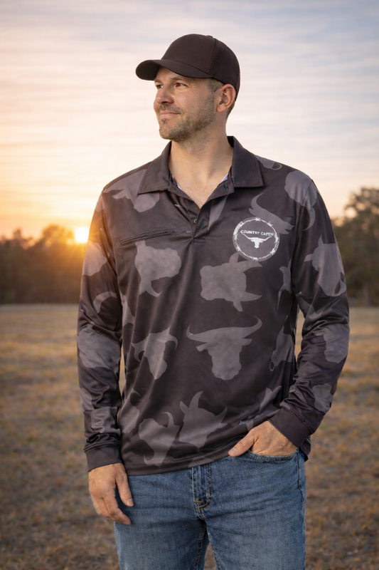 UNISEX FISHING SHIRT            GREY BULLS