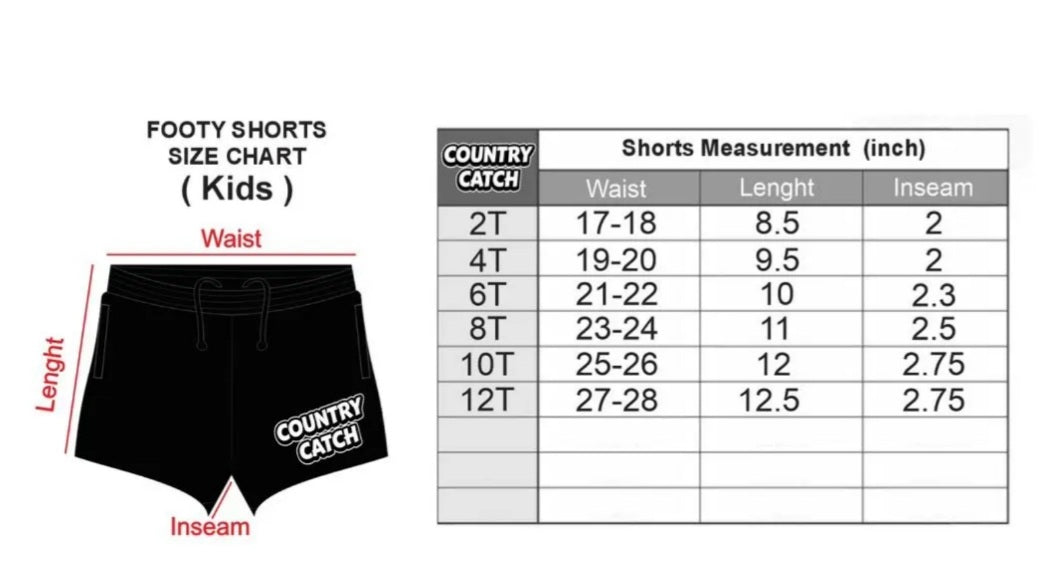 FOOTY SHORTS - kids                Little legend